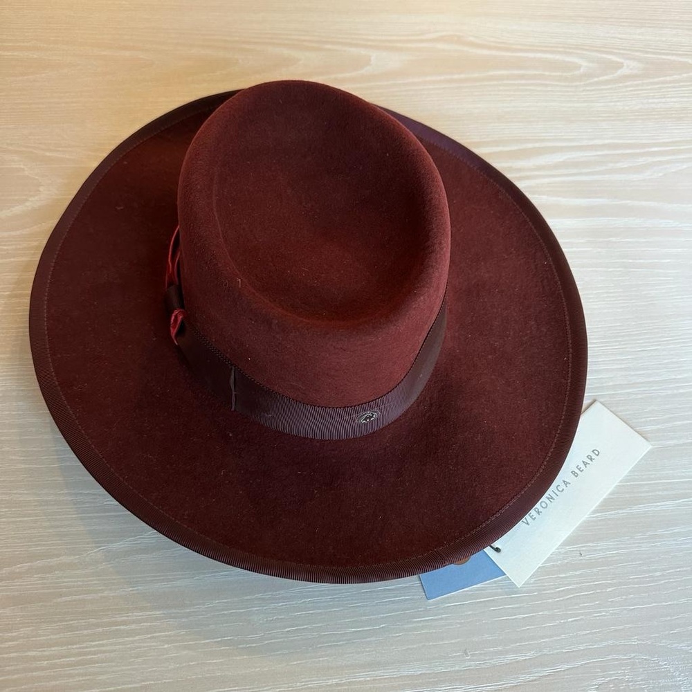NEW NWT Veronica Beard Freya Freya Merlot Hat M - Picture 4 of 8
